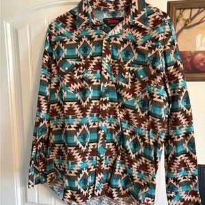 Rockmount Ranch Wear Men's Western Shirt - Brown and Blue